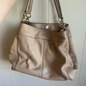 Coach Beige Leather Shoulder Bag